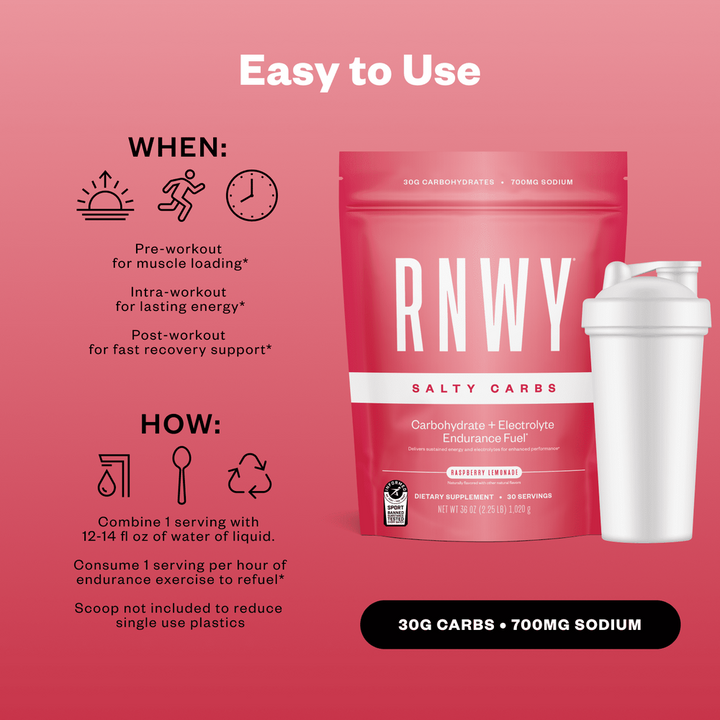 RNWY Salty Carbs® - Carbohydrate Electrolyte Supplement