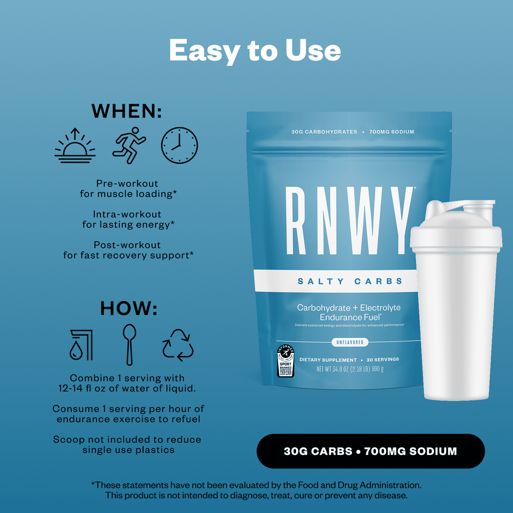 RNWY Salty Carbs® - Carbohydrate Electrolyte Supplement