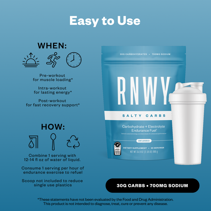 RNWY Salty Carbs® - Carbohydrate Electrolyte Supplement