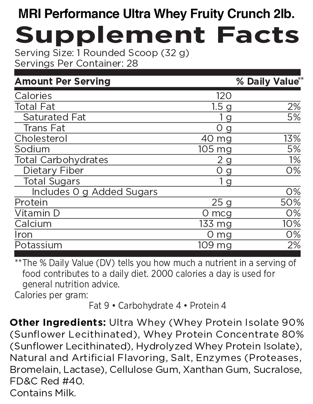 MRI Performance Ultra Whey Protein 2lb