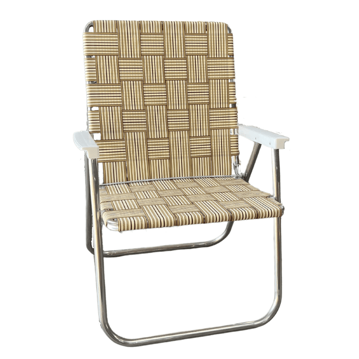 Lawn Chair USA Tan Stripe Magnum Lawn Chair