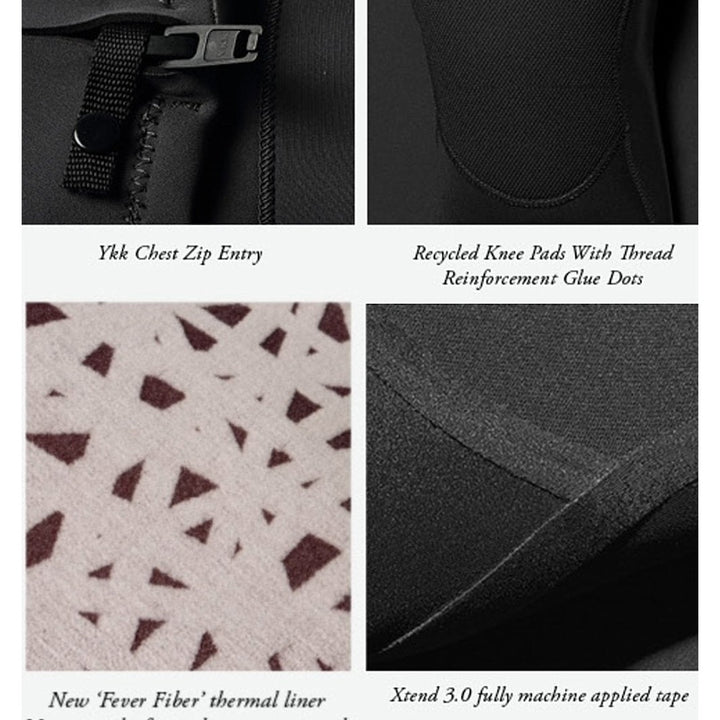 7 Seas 3-2 Full Chest Zip Wetsuit - Black with Jade Logos