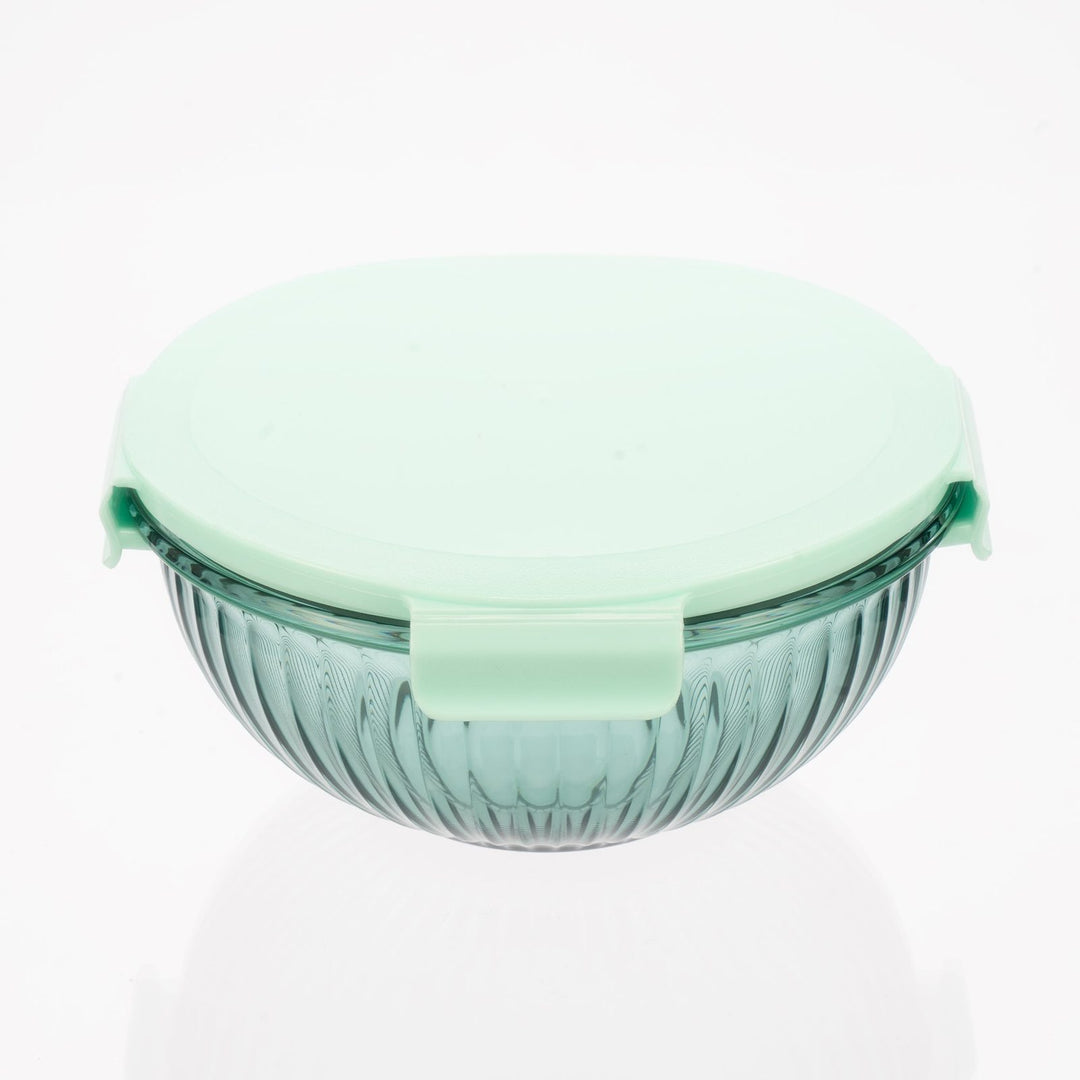 Borosilicate Glass Mixing Bowl Set- Diamond Blue W/ Handle