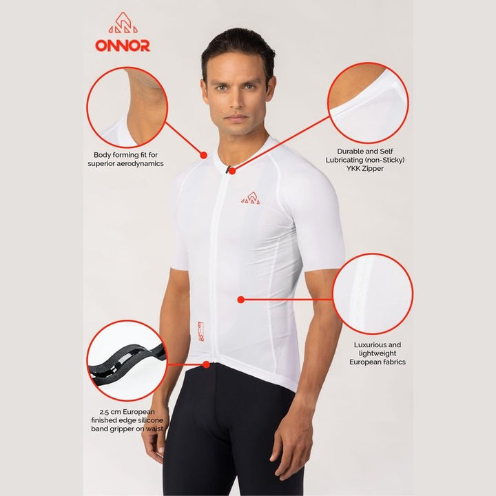 Onnor Sport Men's DNA White Elite Cycling Jersey