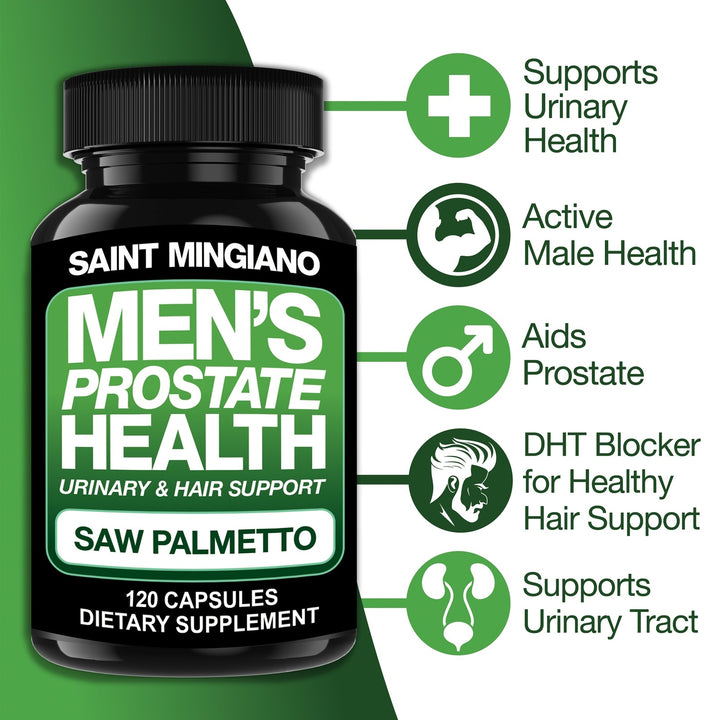 Men's Prostate Health - 120 Capsules of Advanced Prostate Supplements for Men with Saw Palmetto