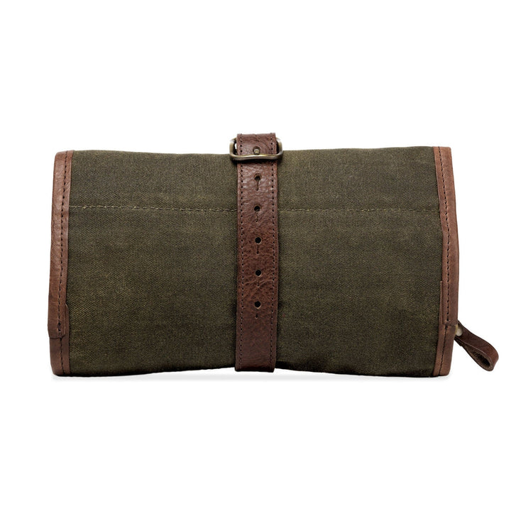Campaign Waxed Canvas Roll-Up Toiletry Shave Kit
