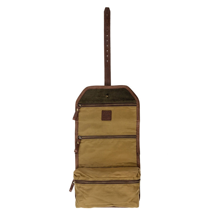 Campaign Waxed Canvas Roll-Up Toiletry Shave Kit