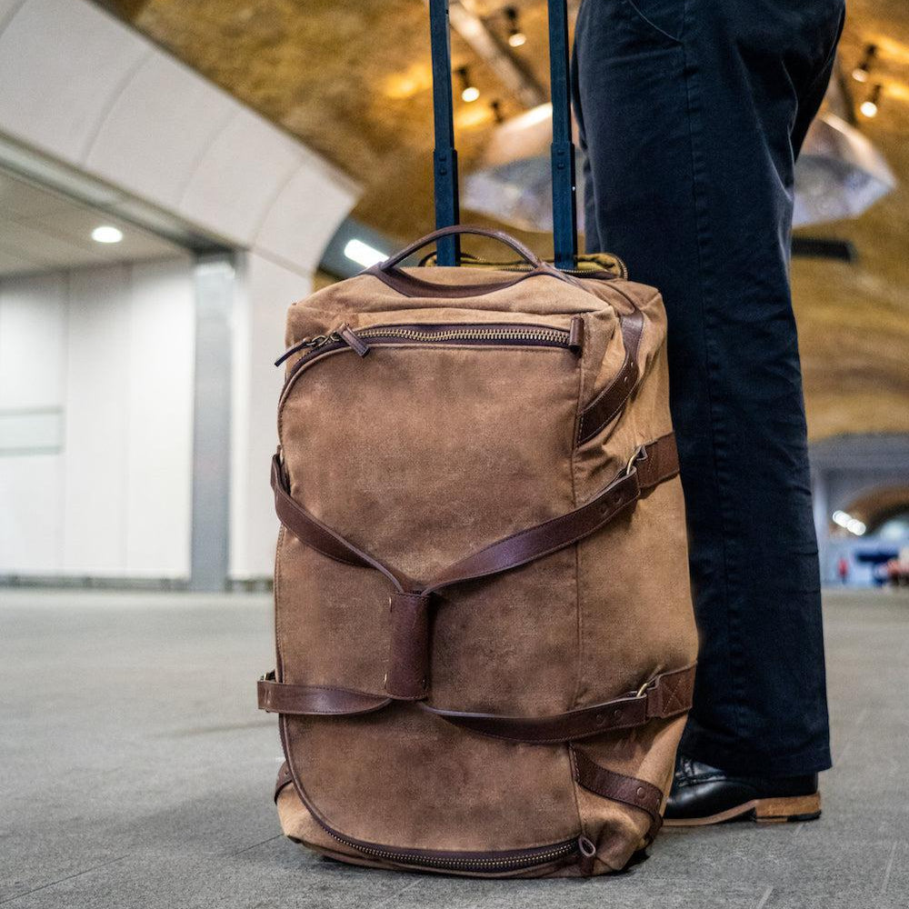 Campaign Waxed Canvas Rolling Carry-On Duffle Bag