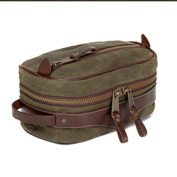 Campaign Waxed Canvas Toiletry Square Shave Kit