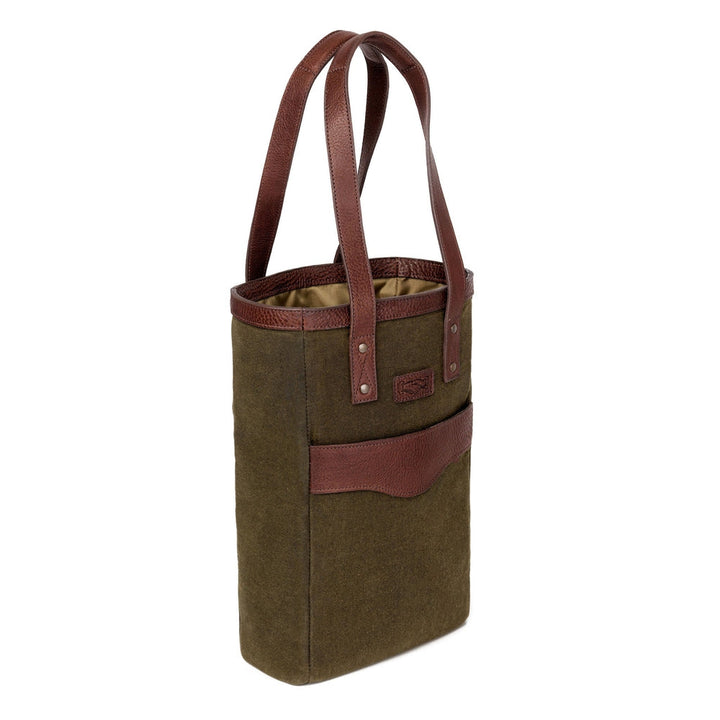 Campaign Waxed Canvas Two Bottle Wine Tote