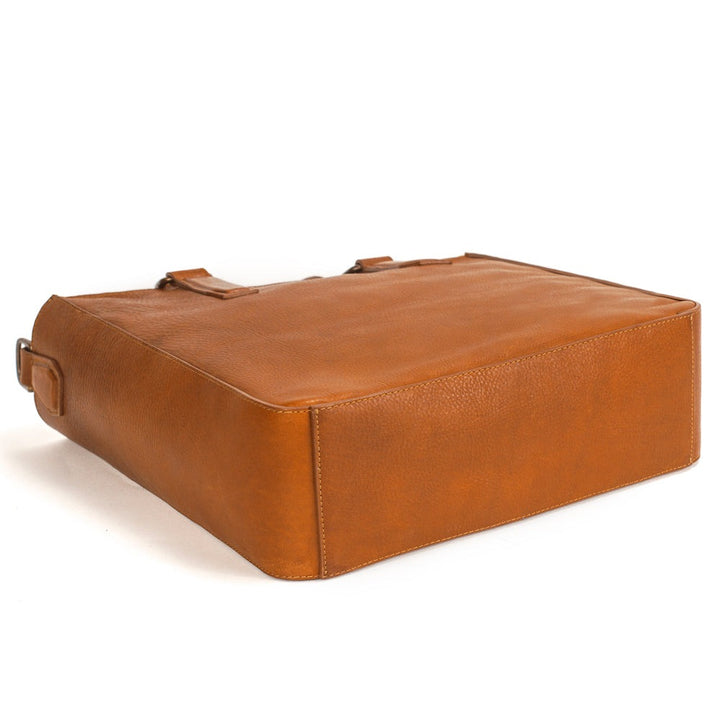 Ellington Leather Market Tote with Zippered Pouch