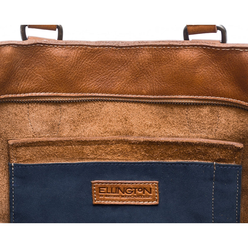 Ellington Leather Market Tote with Zippered Pouch