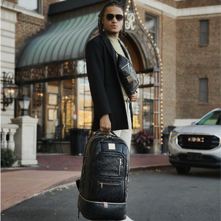 Sole Premise Black Monogram Leather Carry-On Backpack Patented Signature Design