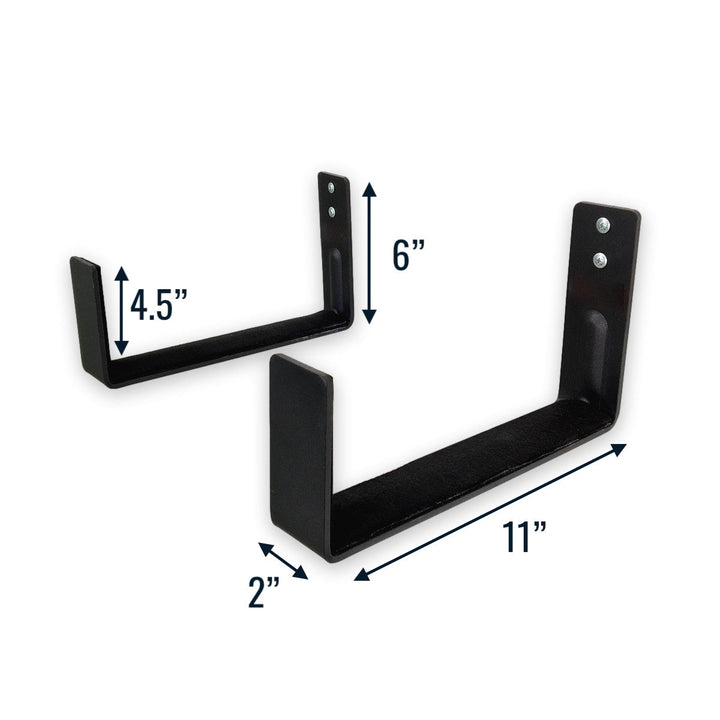 11" x 6" Large Wall Hooks for Storage - 2-Pack