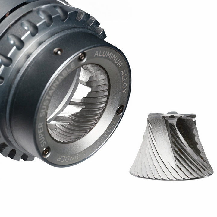 Rechargeable Coffee Grinder with Elegant Wood Cover