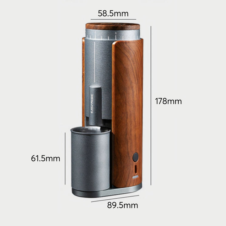 Rechargeable Coffee Grinder with Elegant Wood Cover