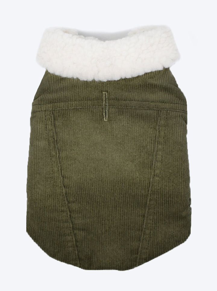 Stylish Corduroy Dog Coat for Fall Comfort