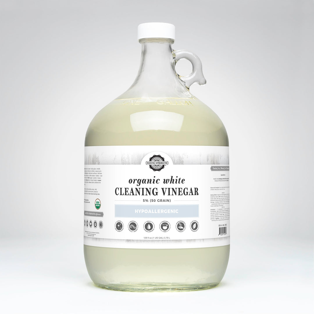 Rustic Strength Organic White Cleaning Vinegar | 5% 50 grain