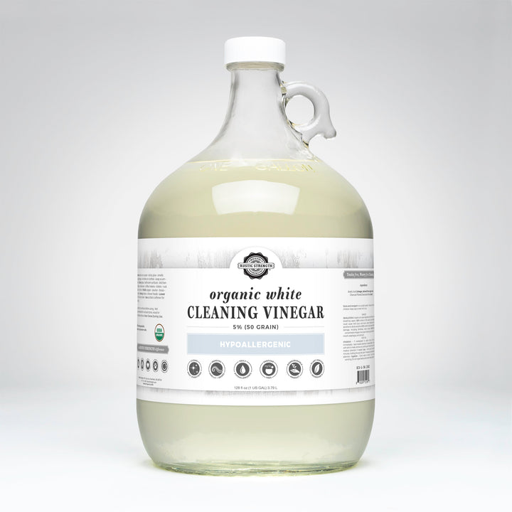 Rustic Strength Organic White Cleaning Vinegar | 5% 50 grain