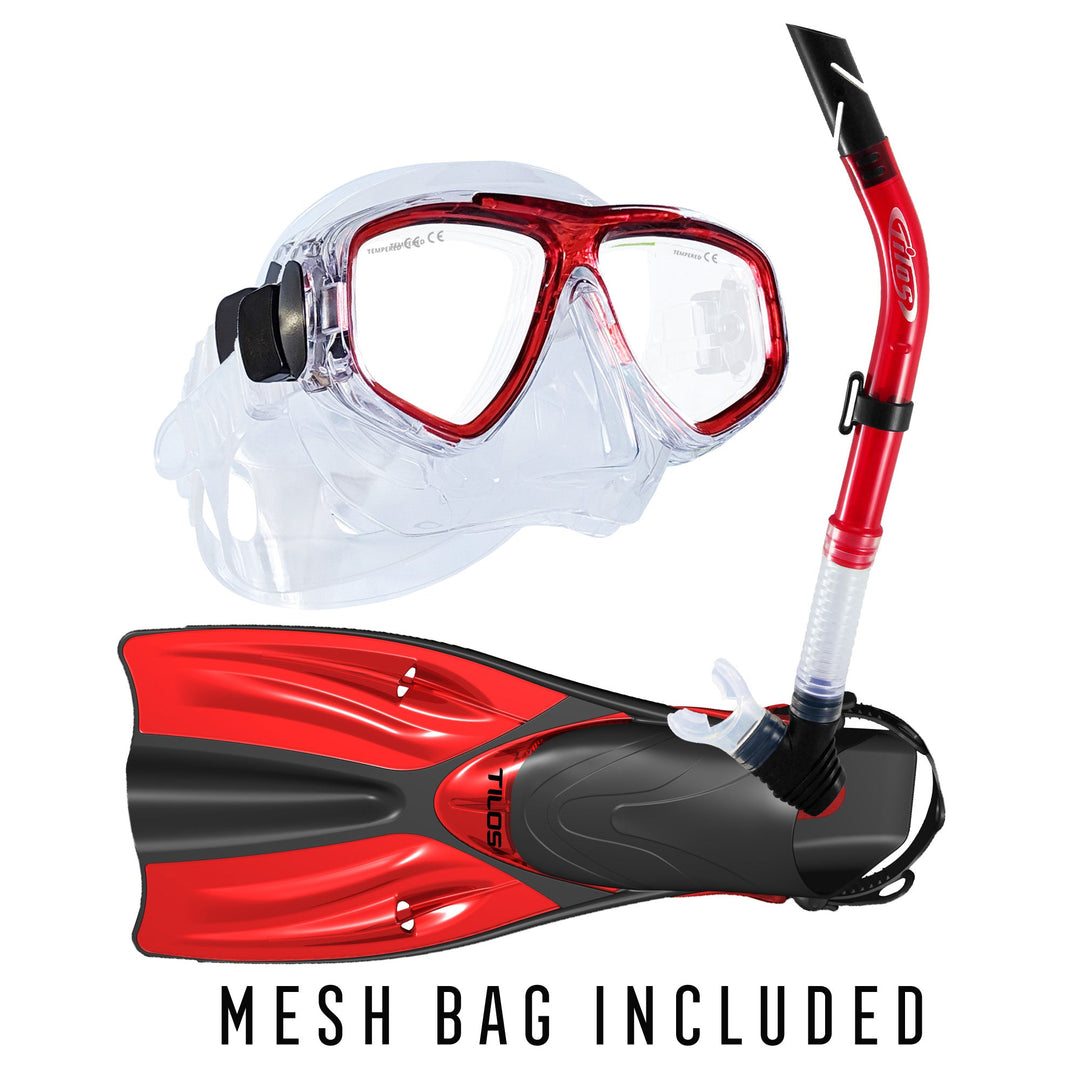 Fantasia Mask Snorkel Fins Package for Diving & Snorkeling