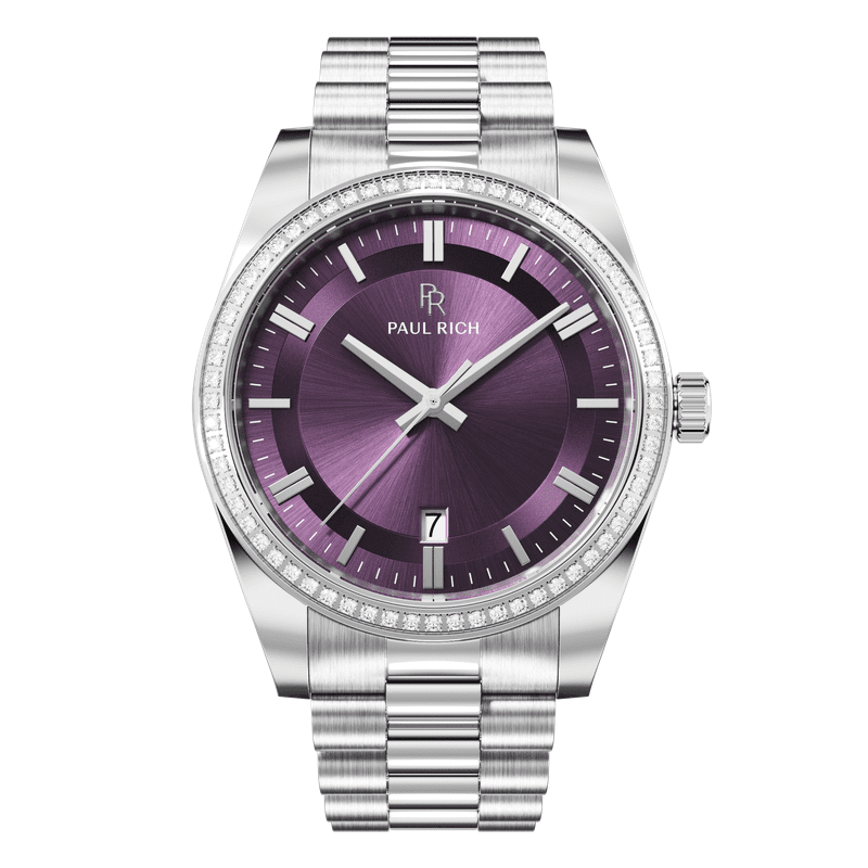 Luxury Quartz Watch - Legacy Silver Plum