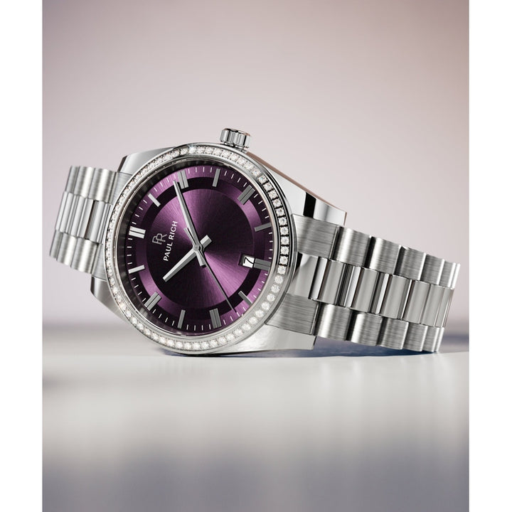 Luxury Quartz Watch - Legacy Silver Plum