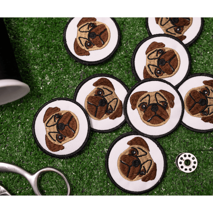 K9 Sport Sack Pug Face Circle Patch