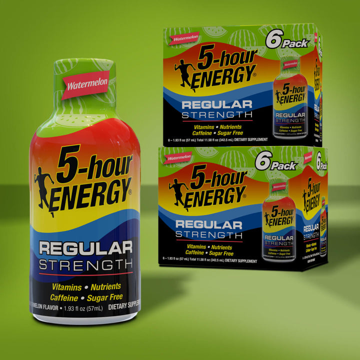 24 Pack 5-hour ENERGY Regular Strength Shots, Watermelon Flavor 1.93 Fl Oz