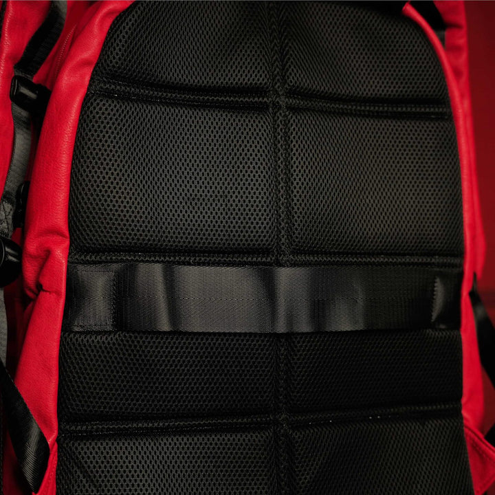 Sole Premise Red Leather Luxury Carry-On Backpack Patented Signature Design