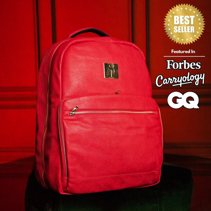 Sole Premise Red Tumbled Leather Daily Commuter Bag