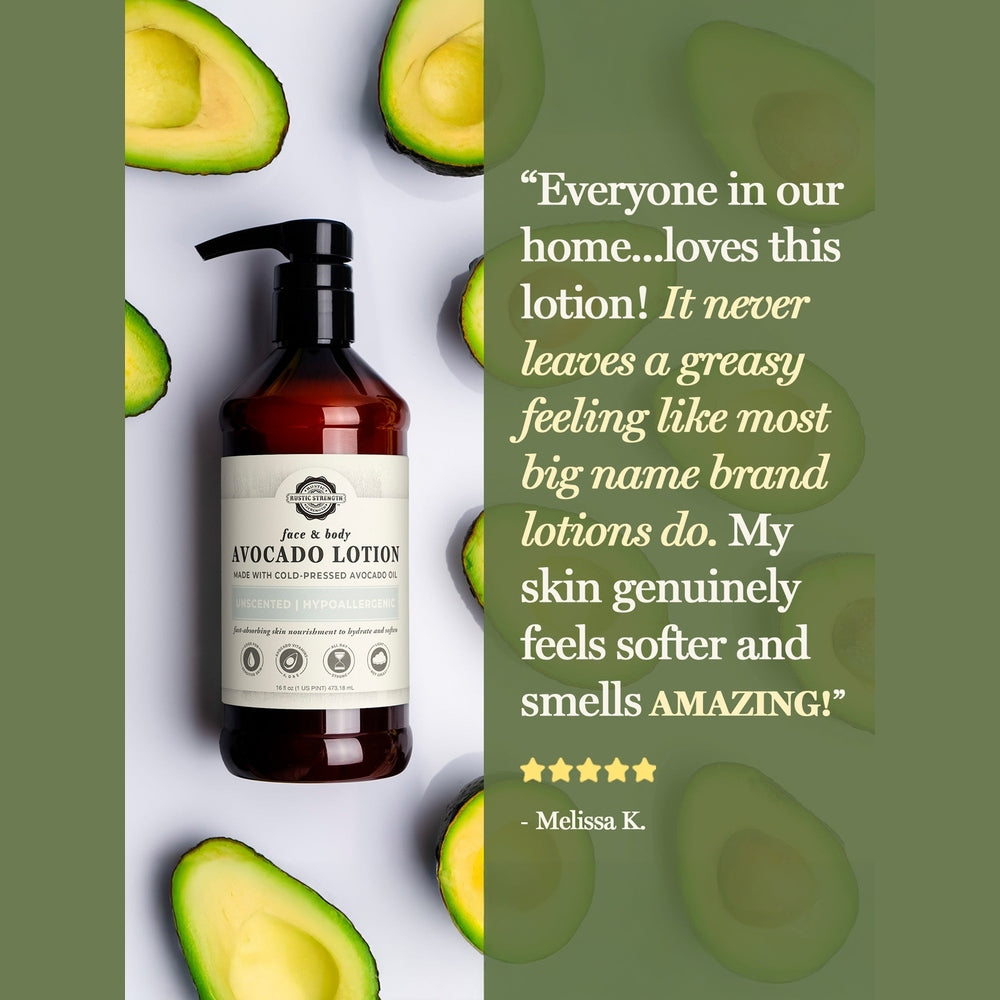 Rustic Strength Avocado Lotion | Mama + Baby Safe