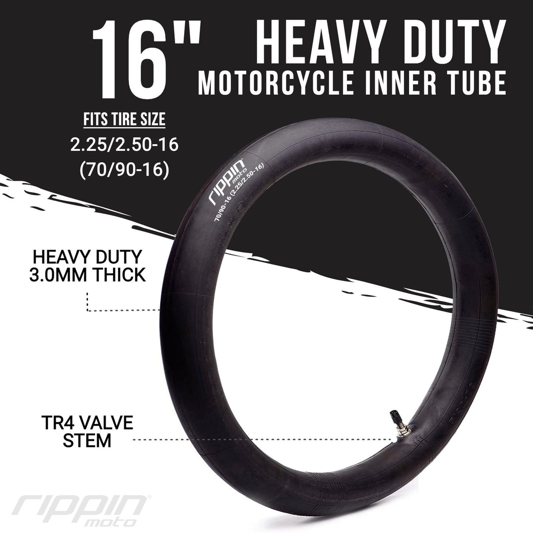 Rippin Moto 70/90-16 2.25/2.5-16 Heavy Duty 16" Inner Tube 3mm Thick