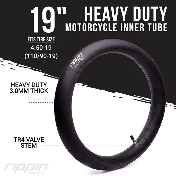 Rippin Moto 110/90-19 4.50 x 19 Heavy Duty 19" Motorcycle Inner Tube 3mm Thick