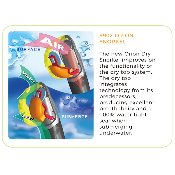 Morphi Mask and Orion Dry Snorkel Package for Snorkeling