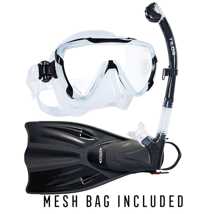 Morphi Mask and Orion Dry Snorkel Package for Snorkeling