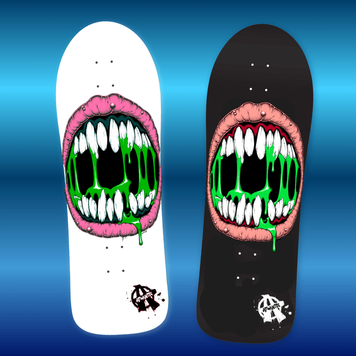 Hand-Painted Skateboard Deck - Slime Mouth Edition