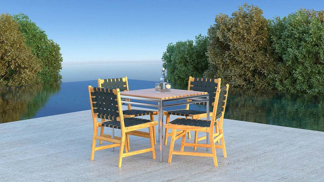 Sava Armless Dining Side Chair for Indoor & Outdoor Use