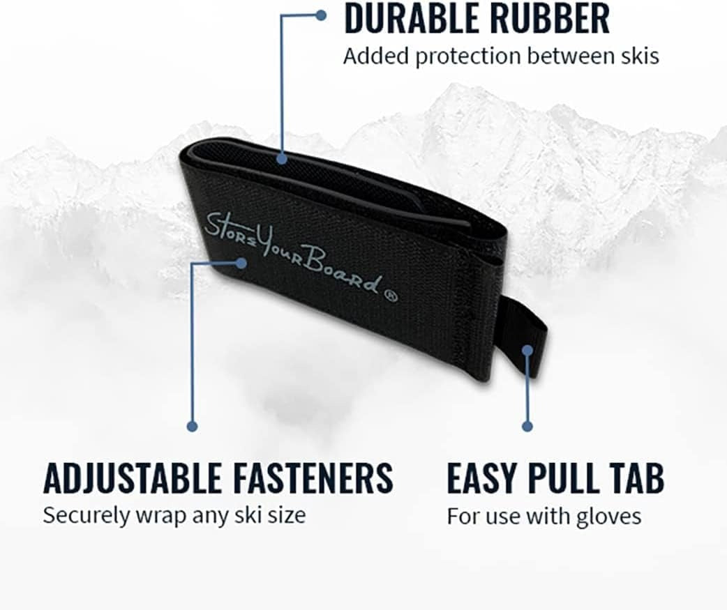 Mountain Essential Ski Wrap Straps - Easy Transport & Storage