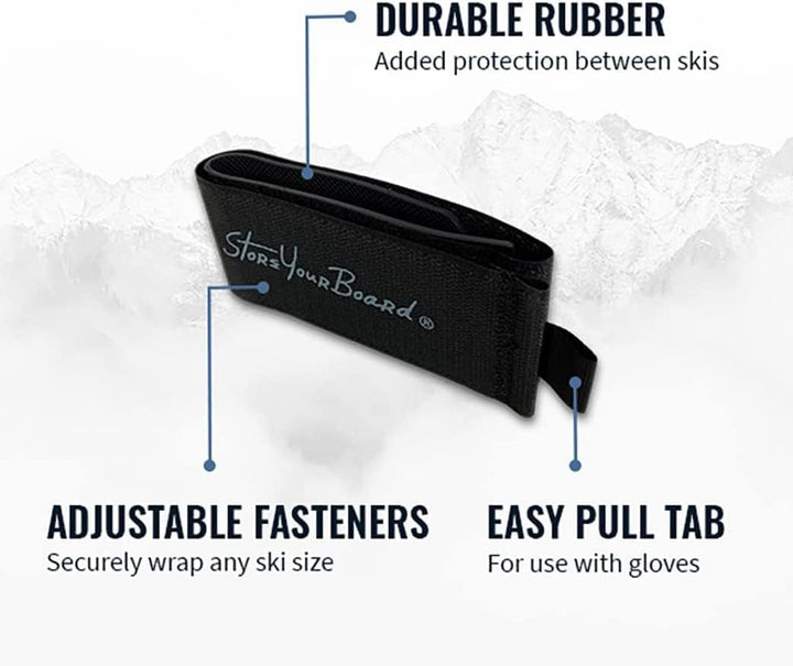Mountain Essential Ski Wrap Straps - Easy Transport & Storage