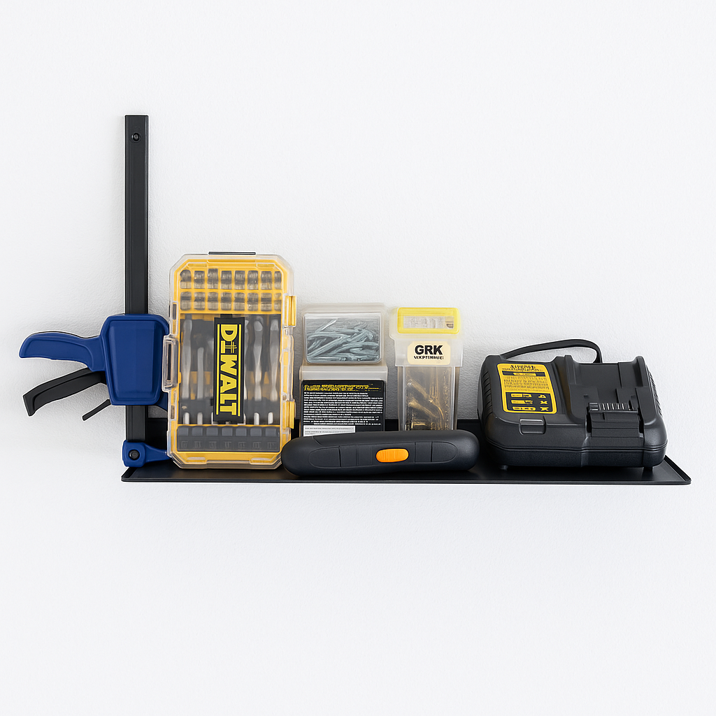 Garage Wall Shelf for Tools - Holds 35 lbs Efficiently
