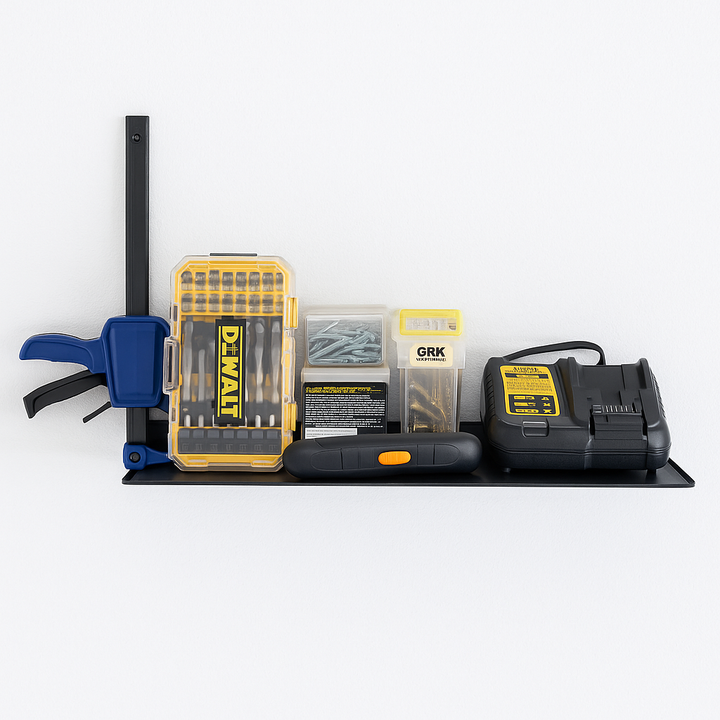 Garage Wall Shelf for Tools - Holds 35 lbs Efficiently