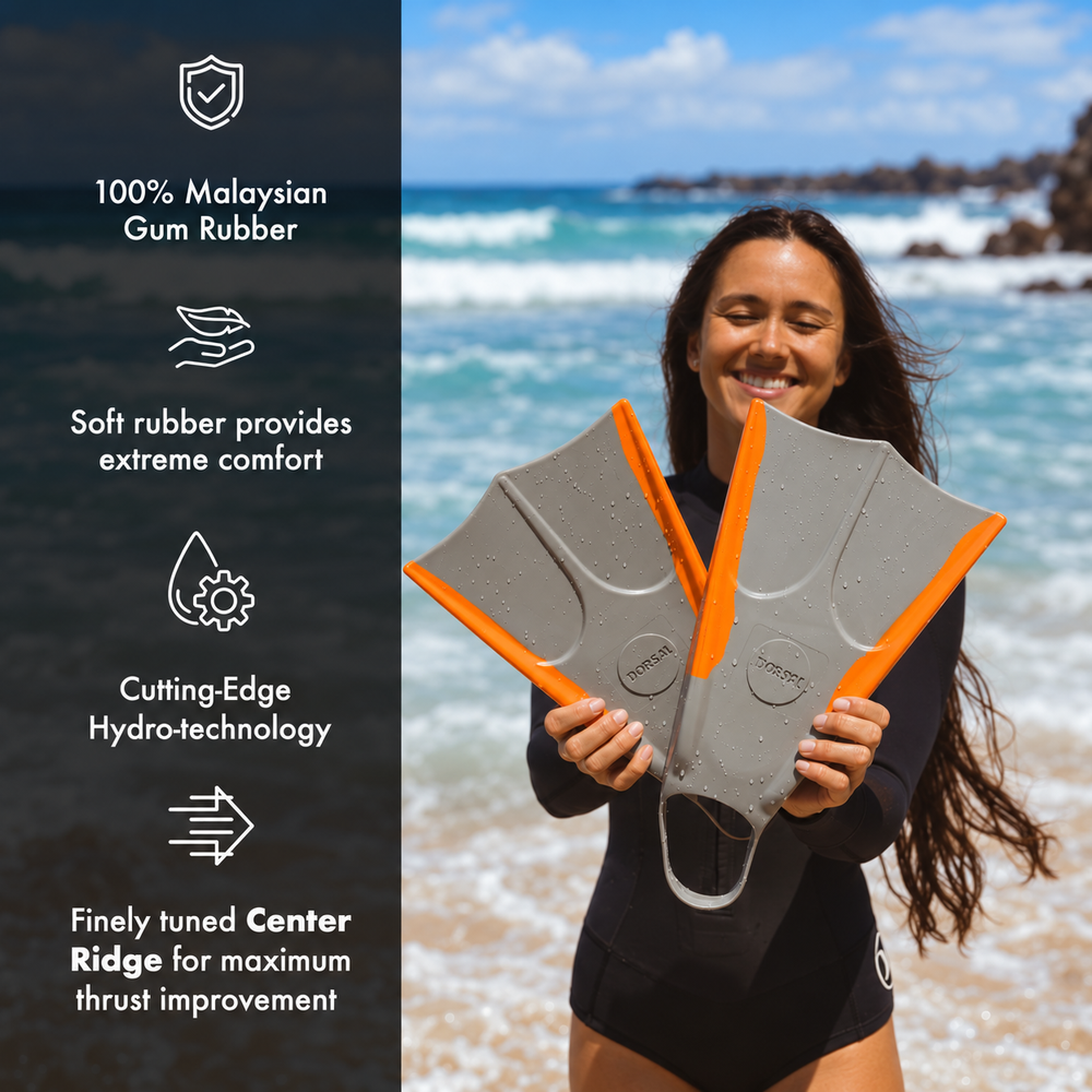 DORSAL Floating Swim Fins for Bodyboarding and Surfing