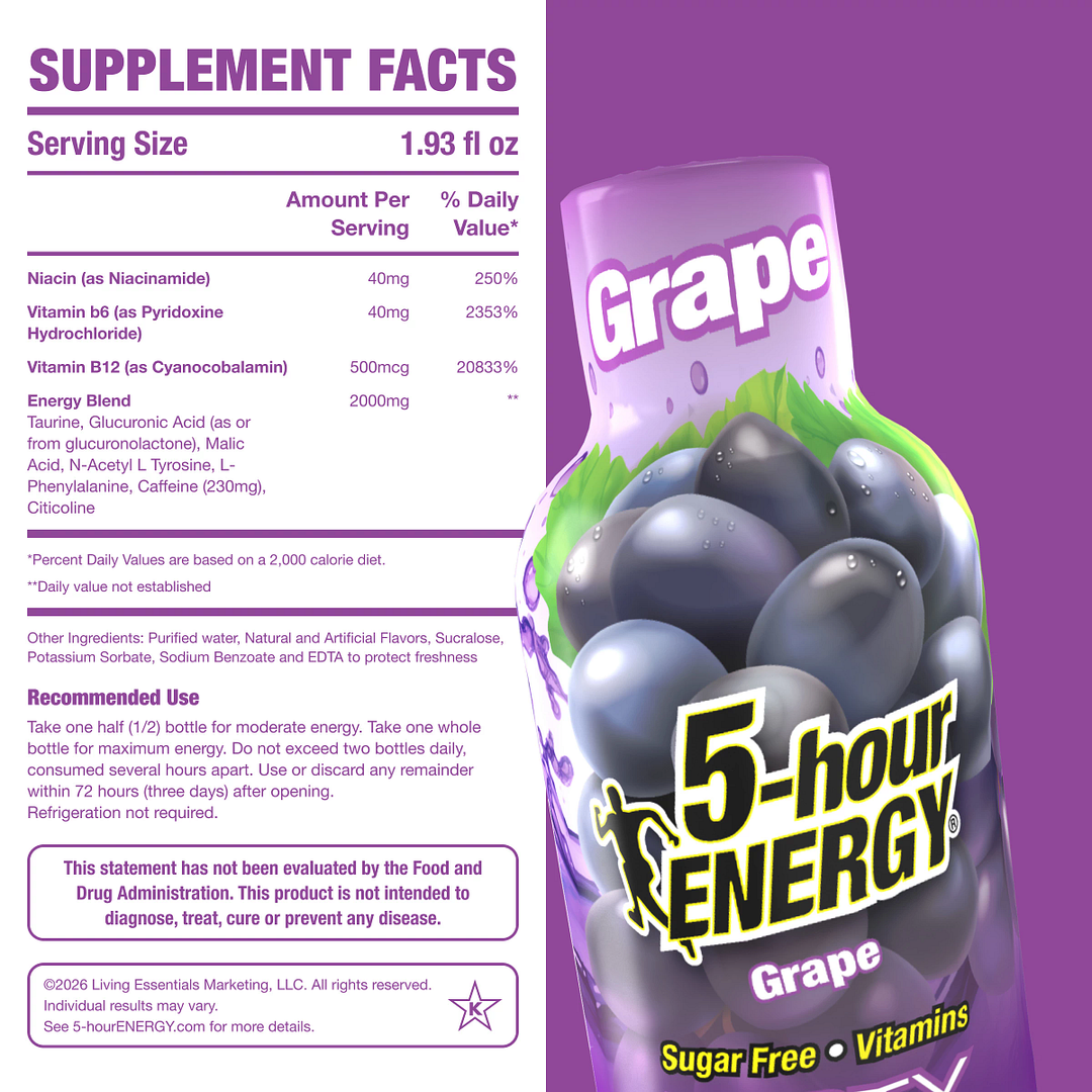5-hour Energy Grape Flavor Extra Strength 5-hour ENERGY Shots