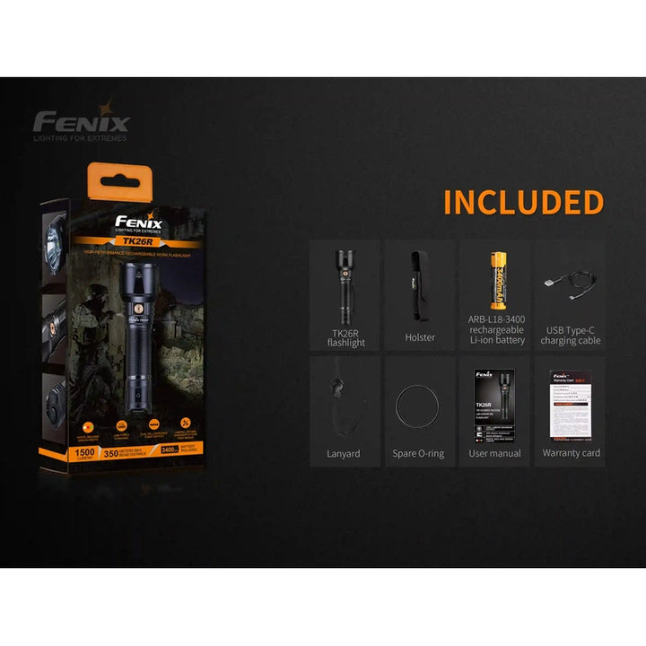 Fenix TK26R Tactical LED Flashlight - 1500 Lumens