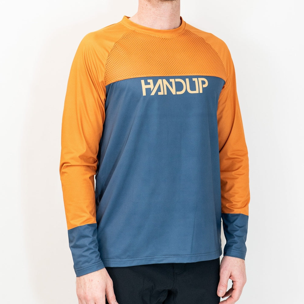 Handup Long Sleeve VenTop Jersey - Burning Orange/Slate Grey