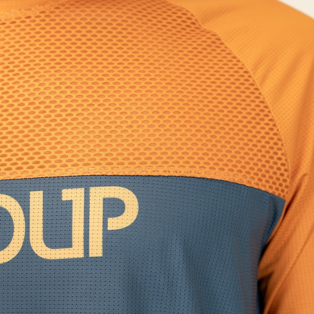 Handup Long Sleeve VenTop Jersey - Burning Orange/Slate Grey