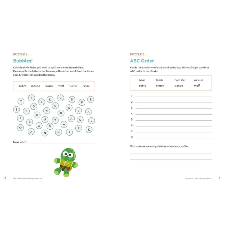 The 3rd Grade Spelling Workbook: 95+ Games and Puzzles to Improve Spelling Skills Spiral Bound