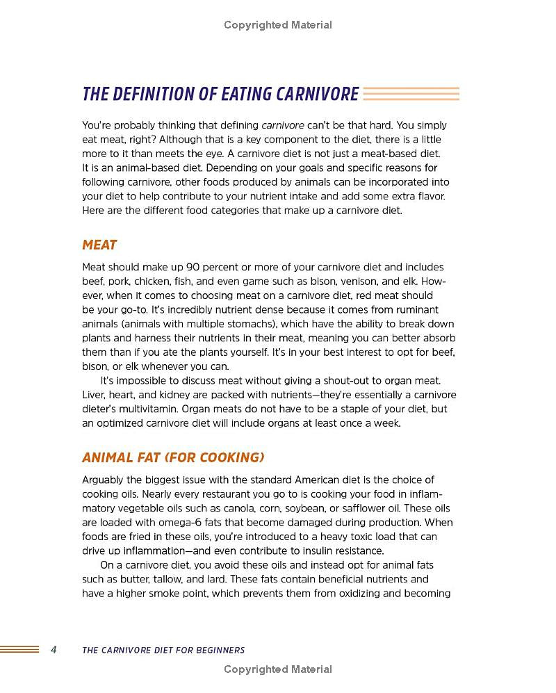 The Carnivore Diet for Beginners Spiral Bound