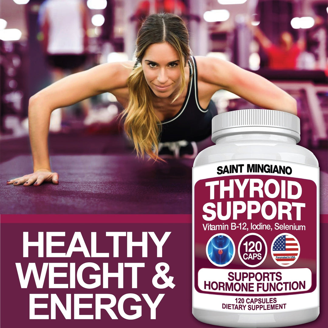 Thyroid Support Supplement with Iodine |120 Capsules to Help Body Mass & Improve Energy