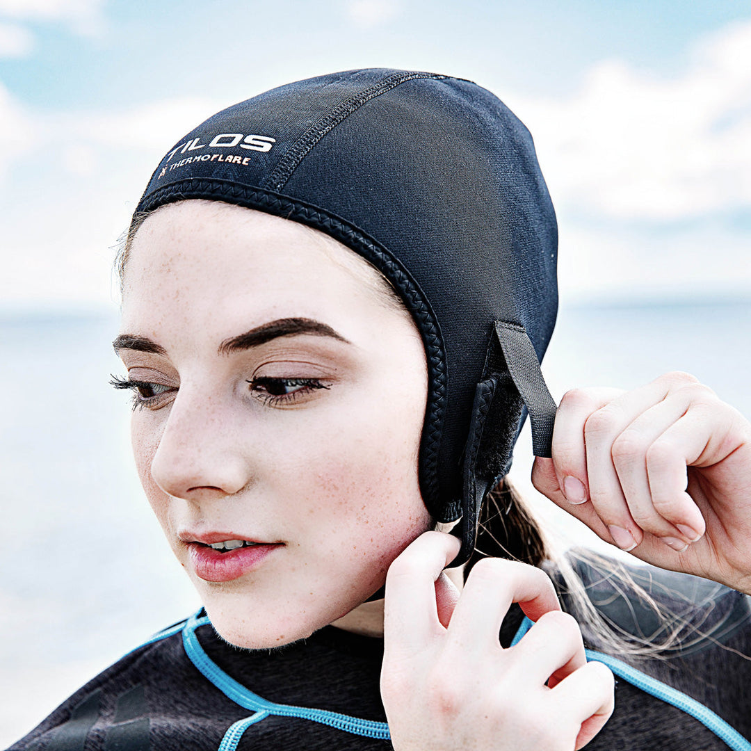 1mm Thermoflare Chin Strap Beanie for Cold Water